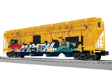 ACF 4-Bay Covered Hopper - 3-Rail - Ready to Run -- The Andersons AEX #5100 (Ex-Chessie, Weathered, yellow, black, Graffiti)-2