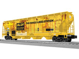 ACF 4-Bay Covered Hopper - 3-Rail - Ready to Run -- CSX #201569 (Ex-FLS, Weathered, yellow, black, Graffiti)-2