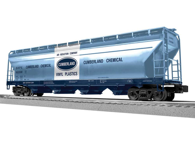 ACF 4-Bay Covered Hopper - 3-Rail - Ready to Run -- Cumberland Chemical SHPX #52208 (blue, black, white)