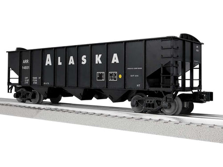 3-Bay Hopper Peaked Ends - Scale 3-Rail - Ready to Run -- Alaska Railroad #14801 (black)