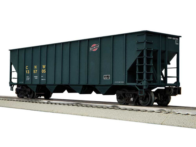 100-Ton 4-Bay Hopper 3-Pack - 3-Rail - Ready to Run -- Chicago & North Western Set B (green, yellow, small logo)