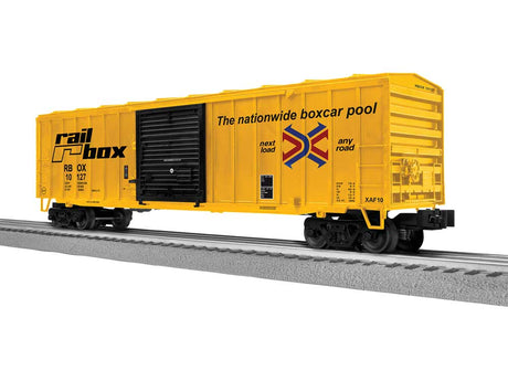 ACF 50' Boxcar - 3-Rail - Ready to Run -- Railbox #10127 (yellow, black)
