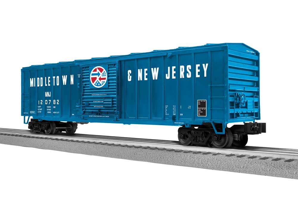 ACF 50' Boxcar - 3-Rail - Ready to Run -- Middletown & New Jersey #120782 (blue white, red)