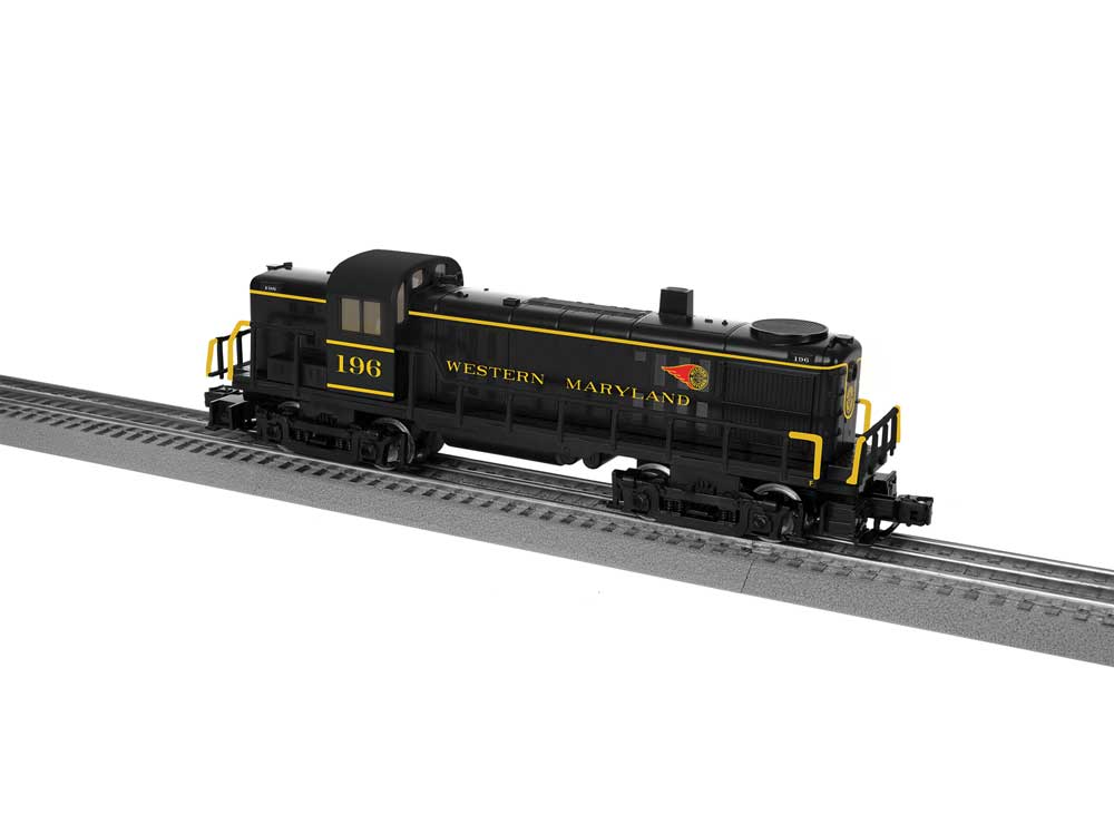 Alco RS3 - 3-Rail - LionChief Plus 2.0 Sound and Control -- Western Maryland #196 (black, yellow red, Fireball Logo)