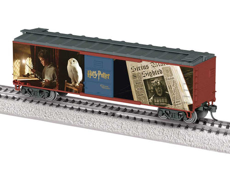 40' Steel Flat-End Boxcar - Ready to Run -- Harry Potter Prisoner of Azkaban Movie (Boxcar Red, gray, color images)-2