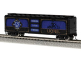 40' Steel Flat-End Boxcar - Ready to Run -- Lionel (125th Anniversary, black, blue, gold)-1