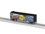 40' Steel Flat-End Boxcar - Ready to Run -- Wings Of Angels Jessie Ray (black, Pin-Up Girl Art)-1