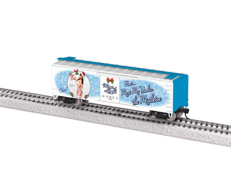 40' Steel Flat-End Boxcar - Ready to Run -- Wings Of Angels Christmas (Pin-Up Girl Art)