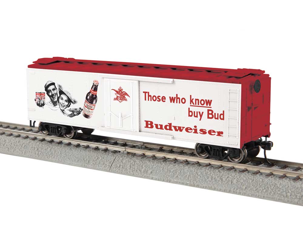 40' Steel Ice Reefer - Ready to Run -- Budweiser (Those Who Know, white, red)