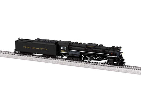 2-8-4 Berkshire - Standard DC -- Pere Marquette #1225 (black, graphite, yellow)