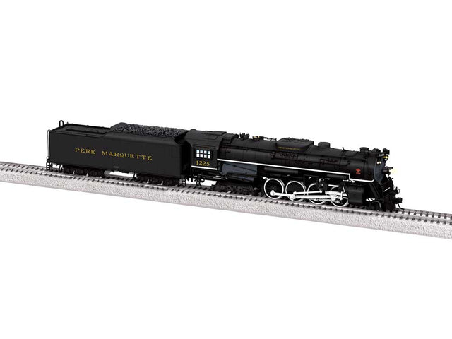 2-8-4 Berkshire - Standard DC -- Pere Marquette #1225 (black, graphite, yellow)