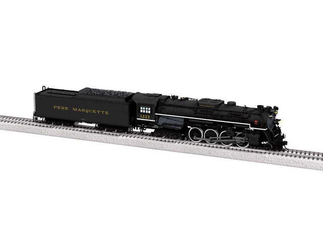 2-8-4 Berkshire - Standard DC -- Pere Marquette #1223 (black, graphite, yellow)