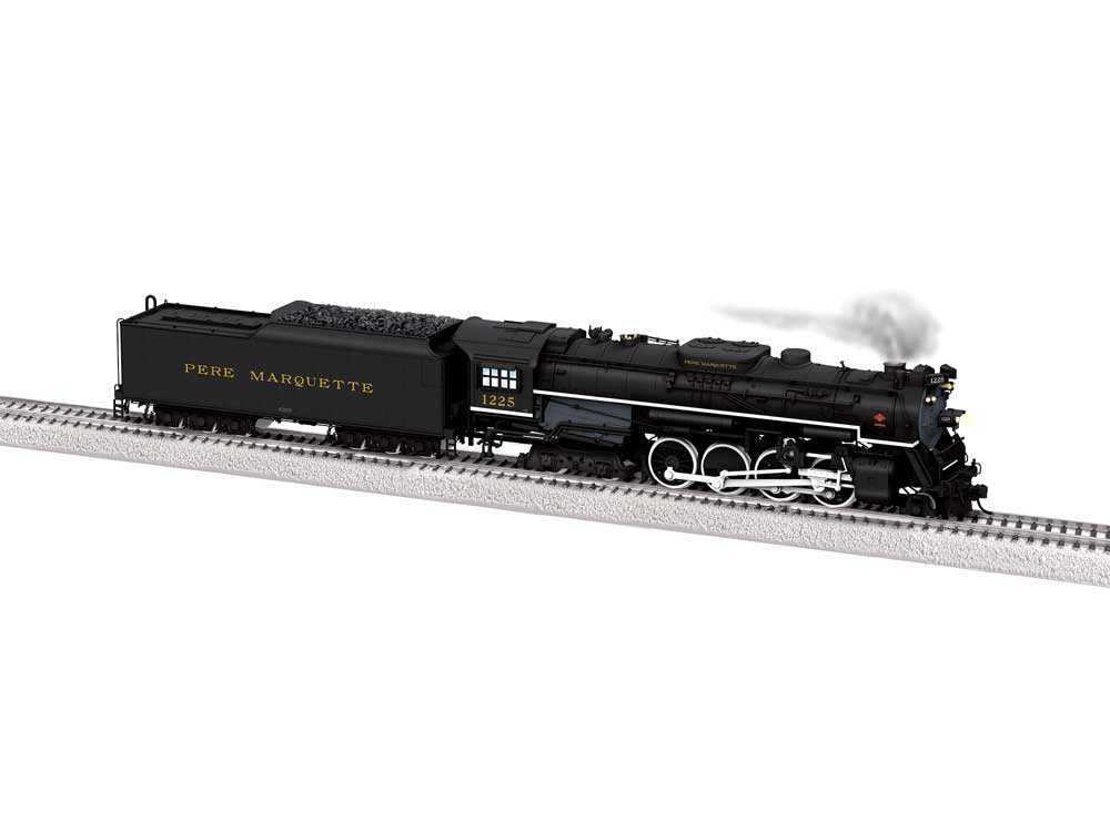 2-8-4 Berkshire - Sound and DCC -- Pere Marquette #1225 (black, graphite, yellow)