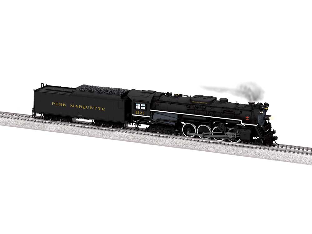 2-8-4 Berkshire - Sound and DCC -- Pere Marquette #1223 (black, graphite, yellow)