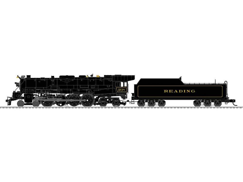 Reading King Coal Train-Only Set - 3-Rail - Legacy Sound, Smoke and Control -- T-1 4-8-4 #2128, 7 Mixed Hoppers, Caboose (Mixed Schemes)-1
