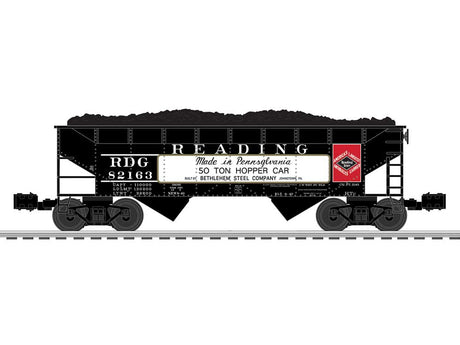 Reading King Coal Train-Only Set - 3-Rail - Legacy Sound, Smoke and Control -- T-1 4-8-4 #2128, 7 Mixed Hoppers, Caboose (Mixed Schemes)-6
