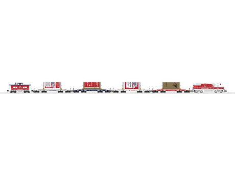 Budweiser 150 Big Can Train-Only Set - 3-Rail - Legacy Sound and Control -- GP20 Diesel, 4 Heavy-Duty Flatcars w/Can Load, Caboose-1