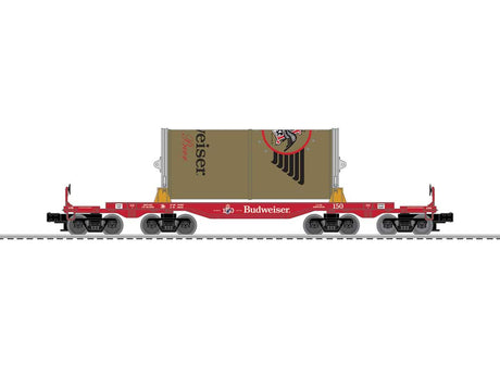 Budweiser 150 Big Can Train-Only Set - 3-Rail - Legacy Sound and Control -- GP20 Diesel, 4 Heavy-Duty Flatcars w/Can Load, Caboose-3