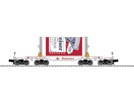 Budweiser 150 Big Can Train-Only Set - 3-Rail - Legacy Sound and Control -- GP20 Diesel, 4 Heavy-Duty Flatcars w/Can Load, Caboose-4