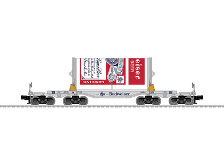 Budweiser 150 Big Can Train-Only Set - 3-Rail - Legacy Sound and Control -- GP20 Diesel, 4 Heavy-Duty Flatcars w/Can Load, Caboose-6