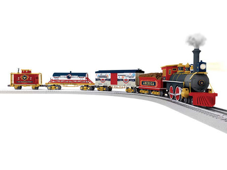 America 250 Celebration Train-Only - 3-Rail w/Sound, LionChief 2.0 Bluetoot -- 4-4-0, 3 Old-Time Cars-1