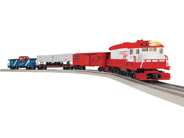 Frisco Shipping Service Set - 3-Rail - LionChief+ 2 Bluetooth 5 Sound & Contro -- U36B Diesel, 3 Cars, FasTrack Oval, Wireless Controller