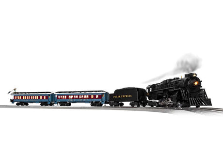 The Polar Express(TM) Set - LionChief w/Bluetooth 5.0 Sound and Control -- 2-8-4 Steam Loco, Coach, Skiing Hobo Car, FasTrack Oval, Controller
