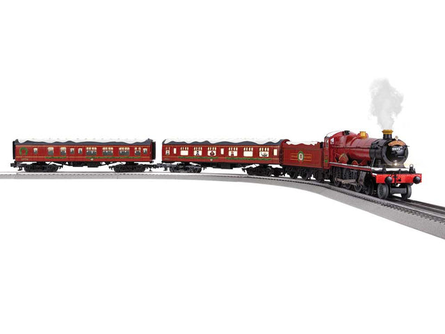 Harry Potter Christmas Set - 3-Rail - LionChief+ 2 Bluetooth 5 Sound & Control -- Hogwarts Express 4-6-0, 2 Cars, FasTrack Oval, Wireless Controller