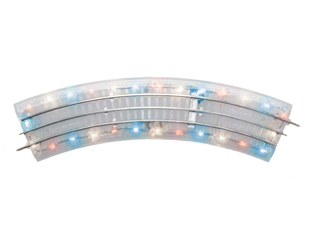 10" 25.4cm Straight w/Red, White & Blue LED Lights - FasTrack(R) -- pkg(4)