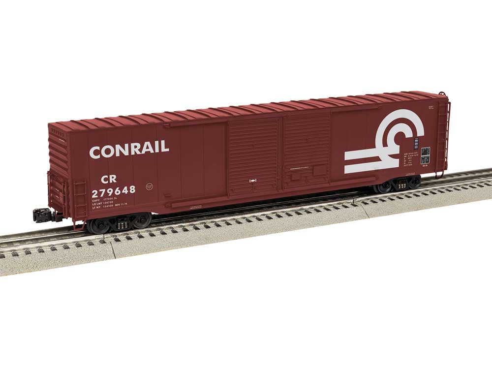 Pullman-Standard PS-1 60' Double-Door Boxcar - 3-Rail - Ready to Run -- Conrail #279648 (Boxcar Red, Large Logo)