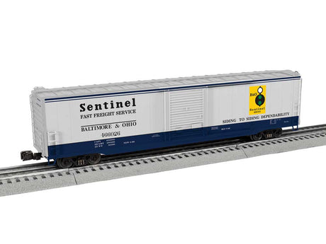 Pullman-Standard PS-1 60' Single-Door Boxcar - 3-Rail - Ready to Run -- Baltimore & Ohio #466026 (Fantasy Sentinel Scheme, gray, blue)