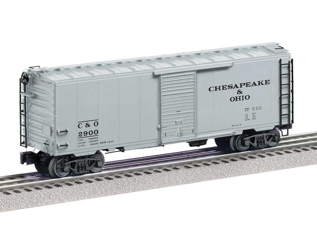 PS-1 Boxcar - 3-Rail - Ready to Run -- Chesapeake & Ohio #2900 (aluminum, black, Progress Logo)