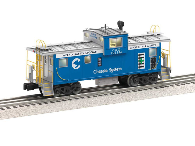 Wide-Vision Caboose - 3-Rail - Ready to Run -- Chessie System #903246 (blue, silver, white, Safety Slogans)