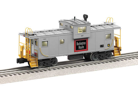 Wide-Vision Caboose - 3-Rail - Ready to Run -- Chicago, Burlington & Quincy #157 (silver, red, black)