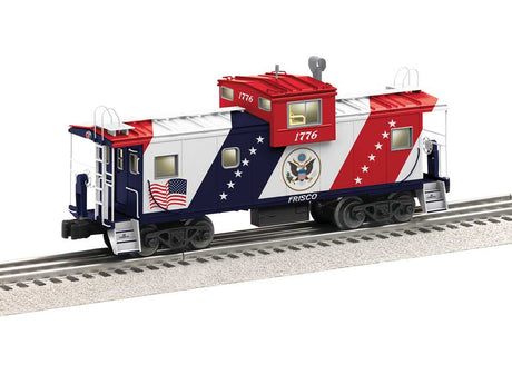 Wide-Vision Caboose - 3-Rail - Ready to Run -- St. Louis - San Francisco #1776 (white, blue, red, Frisco)