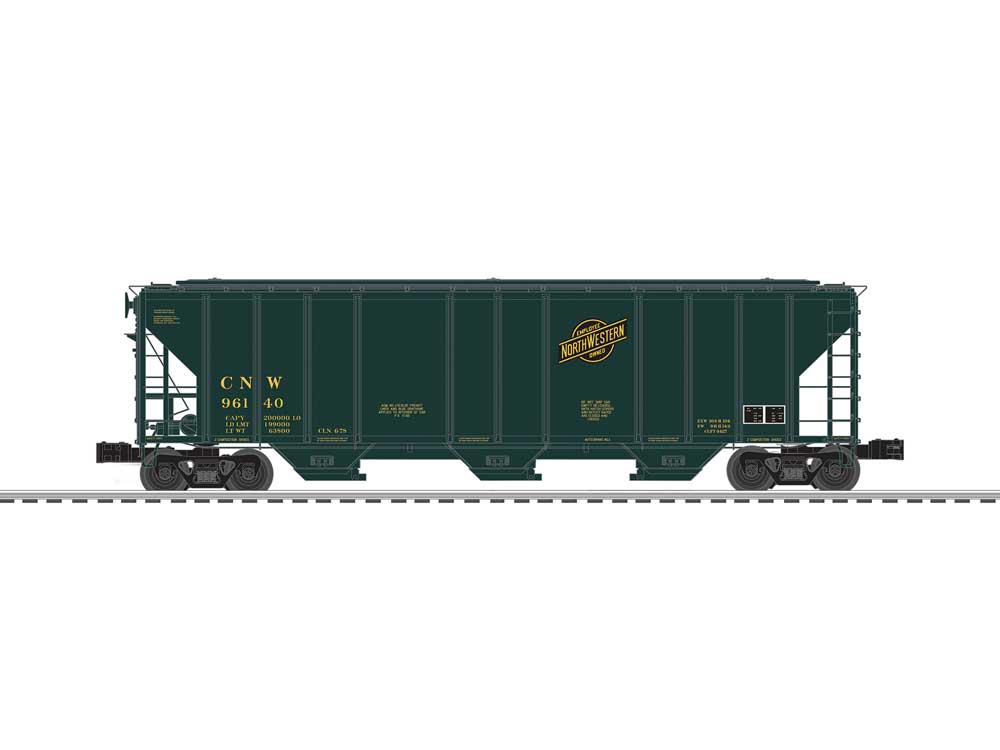 PS-2CD Covered Hopper - 3-Rail Ready to Run -- Chicago & North Western #96140 (green, yellow, black)