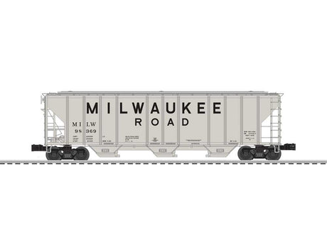 PS-2CD Covered Hopper - 3-Rail Ready to Run -- Milwaukee Road #98369 (gray, black, Billboard Lettering)