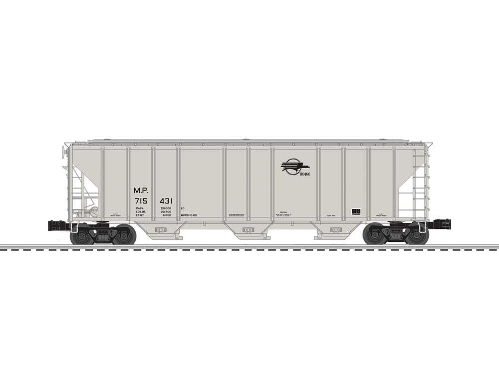 PS-2CD Covered Hopper - 3-Rail Ready to Run -- Missouri Pacific #715431 (gray, black, Screaming Eagle Logo)
