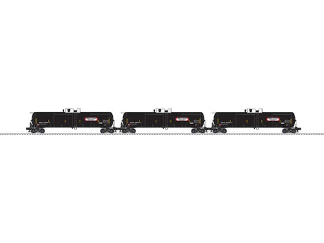 30,000-Gallon Tank Car - 3-Rail - Ready to Run - 3-Pack -- Midwest Ethanol  MWTX #112614, 112673, 112700 (black, red, white, yellow)
