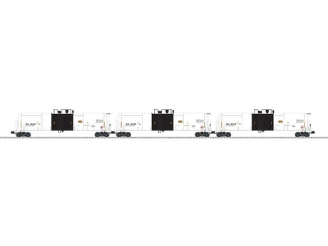 30,000-Gallon Tank Car - 3-Rail - Ready to Run - 3-Pack -- Trinity Industries Leasing TILX #351129, 351176, 351231 (white, black)