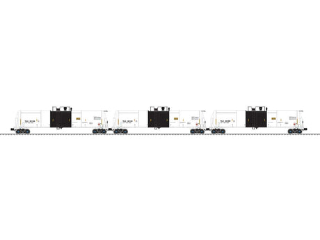 30,000-Gallon Tank Car - 3-Rail - Ready to Run - 3-Pack -- Trinity Industries Leasing TILX #351181, 351156, 351295 (white, black)