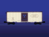 Steel Boxcar - 3-Rail - Ready to Run -- AEC #1955 (Glow in the Dark, white, red)-2