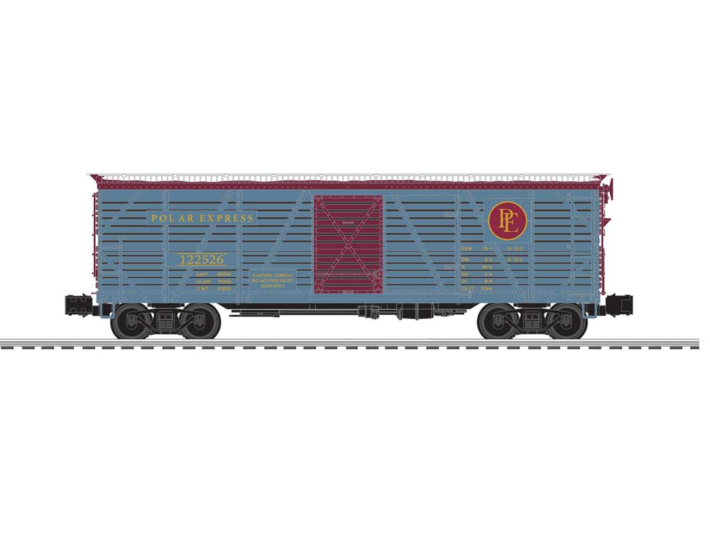 Stock Car with Sound - 3-Rail - Ready to Run -- Polar Express #122526 (blue, maroon, Reindeer Sounds)-2