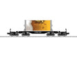 8-Axle Heavy-Duty Flatcar w/Canister Load - 3-Rail - Ready to Run -- Lenny Lager  #2026 (black, Beer Can Load)-1