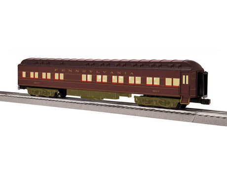 18" Heavyweight Diner - 3-Rail - Ready to Run - StationSounds -- Pennsylvania Railroad #8017 (1925 Broadway, Tuscan, black)