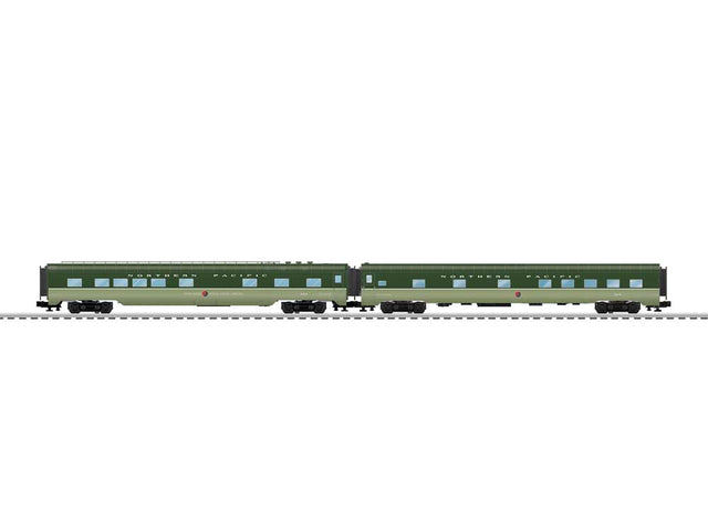 21" Pullman Sleeper, Diner Set - 3-Rail - Ready to Run -- Northern Pacific (Loewy 2-Tone Green)