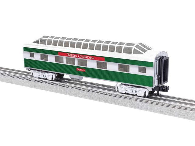 13" Streamlined Vista Dome - 3-Rail - Ready to Run -- Christmas Wonder (white, green, red)