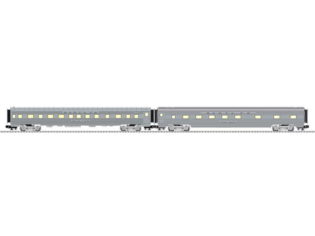 21" Pullman 4-4-2, 10-6 Sleeper Set - 3-Rail - Ready to Run -- Santa Fe Set B Regal Lark, Pine Bell (stainless)