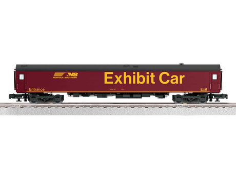 18" Streamlined Exhibit Car - 3-Rail - Ready to Run -- Norfolk Southern #27 (maroon, black, yellow, Horse Head Logo)