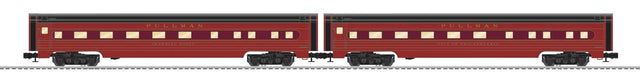 18" Streamlined Sleeper 2-Pack - 3-Rail - Ready to Run - StationSounds -- Pennsylvania Railroad (1938 Modernism, Tuscan)